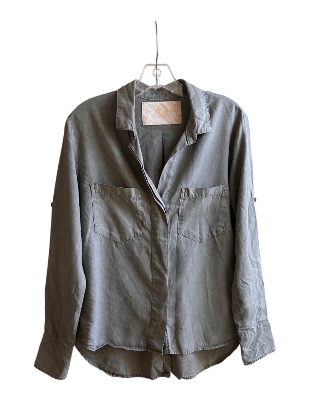 Belle Dahl Button Front 2 Pocket Blouse S